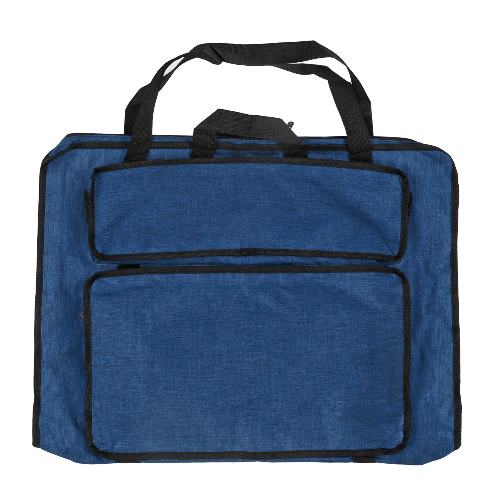 Sacoche à dessin à bandoulière renforcée imperméable, grande capacité, multiples poches pour artiste, bleu