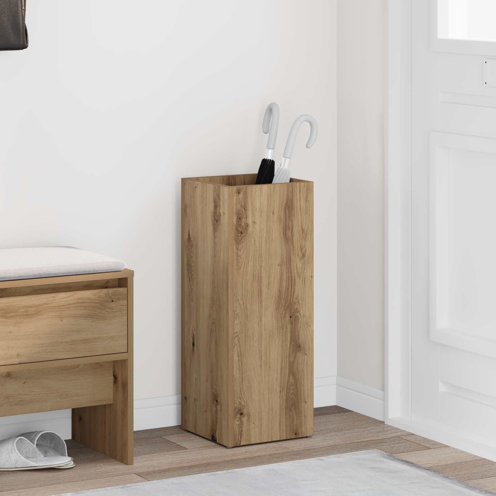 Umbrella Stand Artisan Oak 25 X 24.5 X 64 Cm Engineered Wood Vidaxl