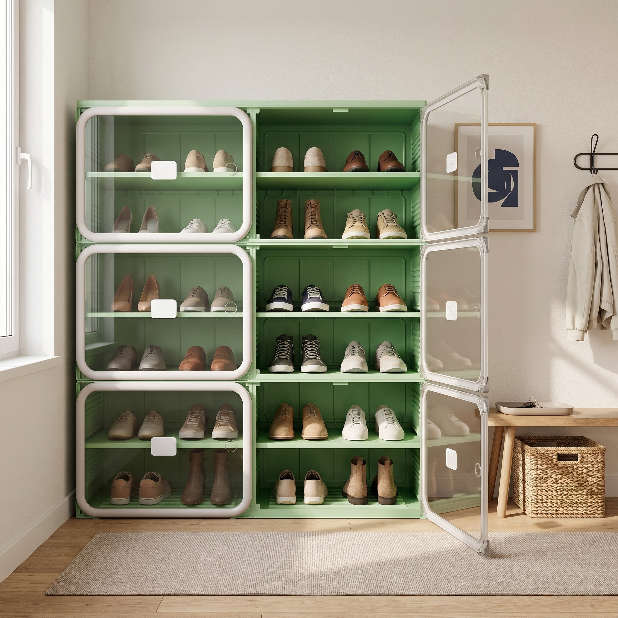 Meuble À Chaussures Pliable 85x34x104 Cm