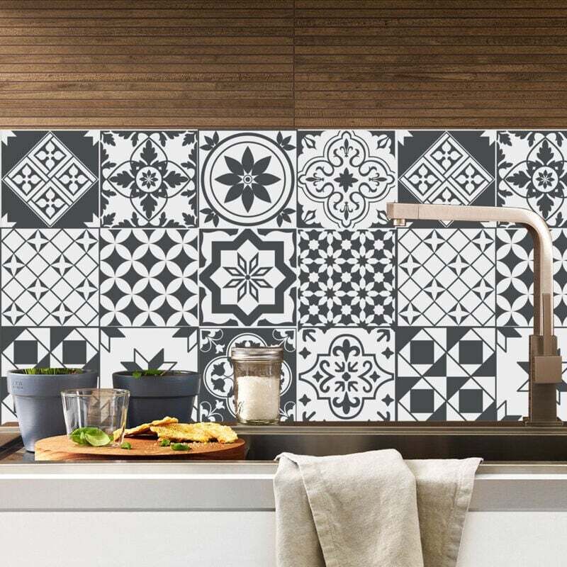 [mai Utilizzato]adesivi Per Cucina E Bagno 20 Cm X 20 Cm - 20 Pezzi, Adesivi Per Piastrelle Da Parete, Effetto Terracotta, Effetto Cemento - Applicazione Facile Con Applicatore Incluso - Tonalità Di G