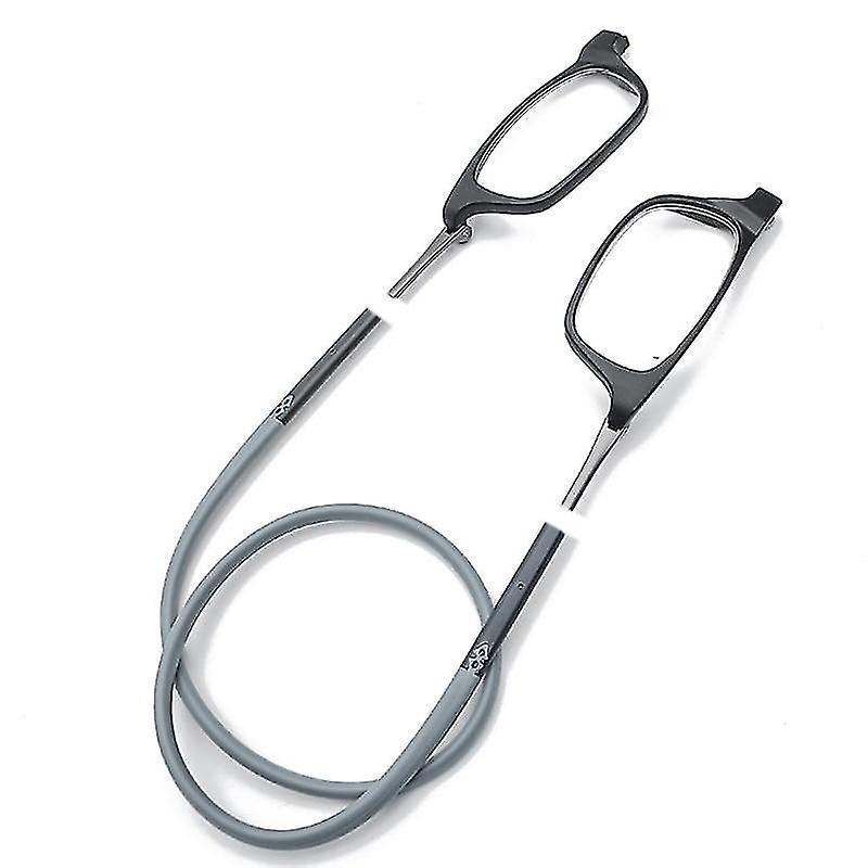 Lunettes de lecture magnétiques à suspendre autour du cou, aimant portable, noir et gris