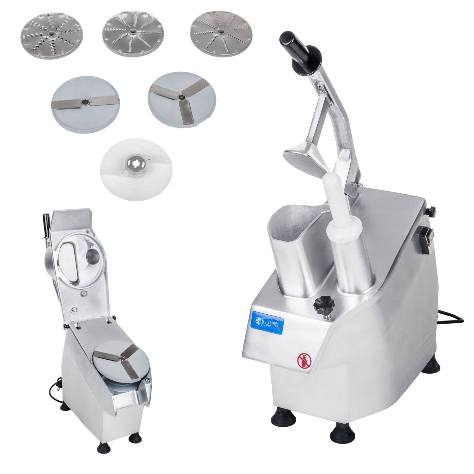 Royal Catering Silbern Gemüseschneider Elektrisch Mit 5 Scheiben - Bild 4