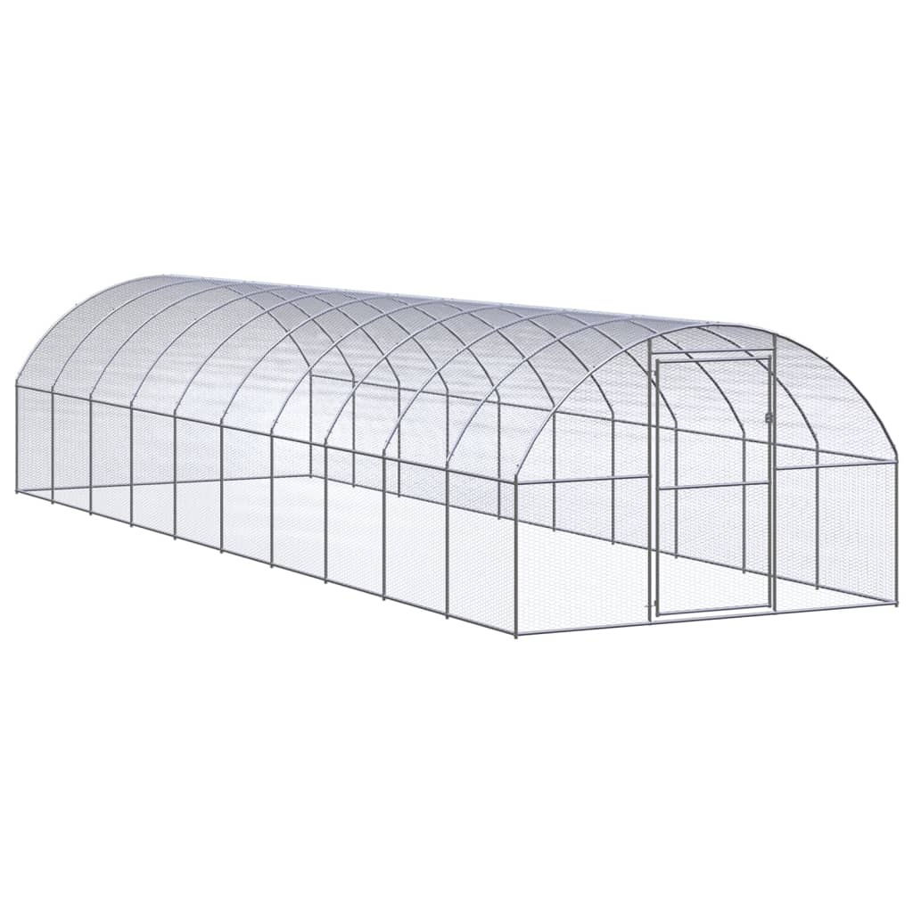 Vidaxl Versilbert Outdoor-Hühnerstall 3X10x2 M Verzinkter Stahl