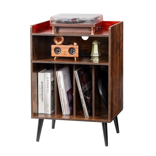 Meuble Platine Vinyles 3 Niveaux Support De Tourne-disque Avec