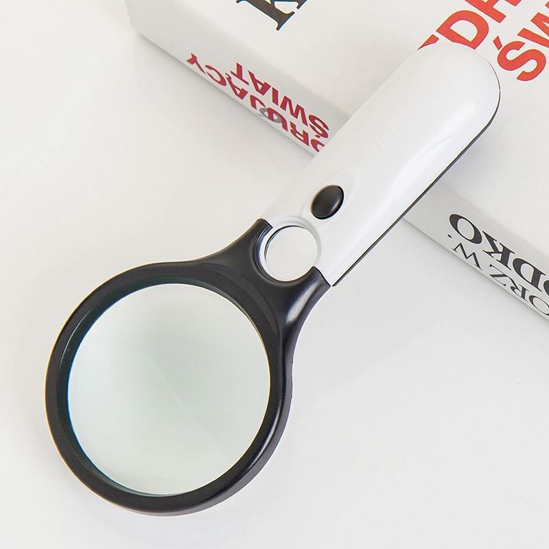 Loupe de poche éclairée 20x avec 3 LED, 19 x 8,3 cm, 3 piles AAA