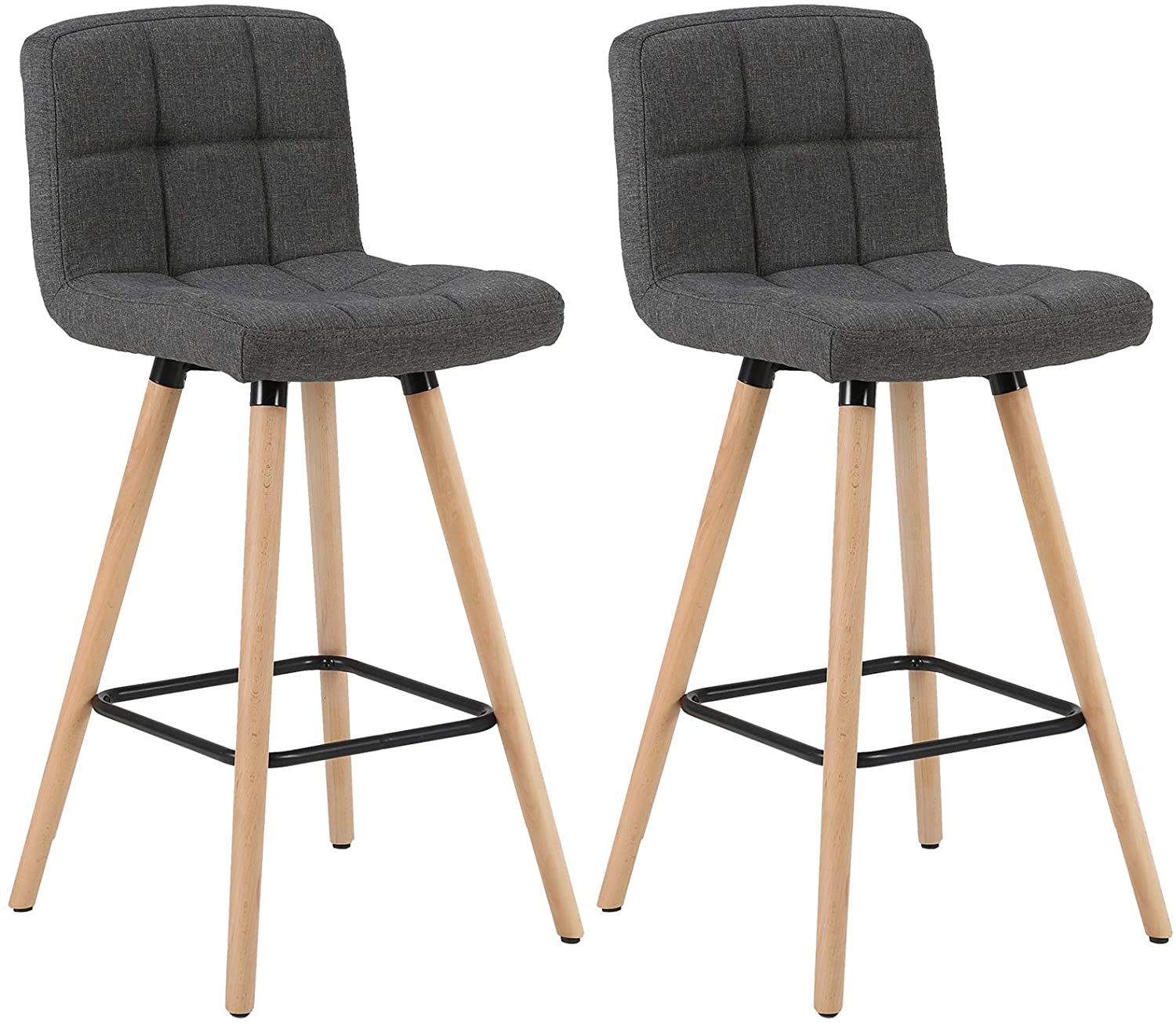 Woltu - Lot De 2 Tabourets De Bar Avec Repose-pieds Chaise De Bar