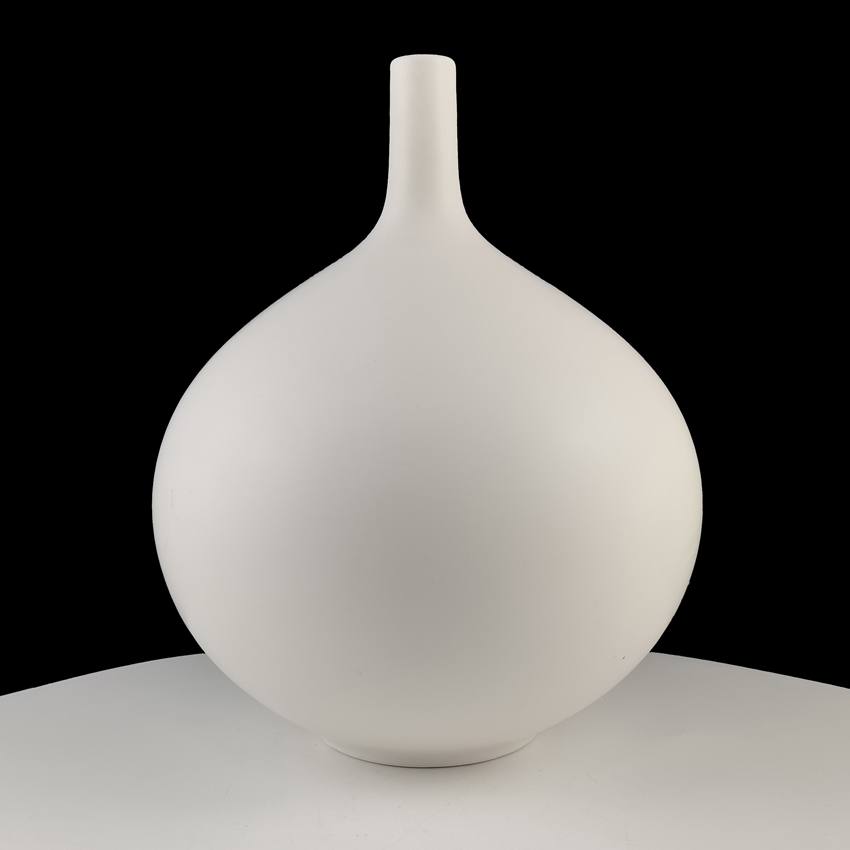 Vase Décoratif En Céramique Blanche Séville - 24 Cm
