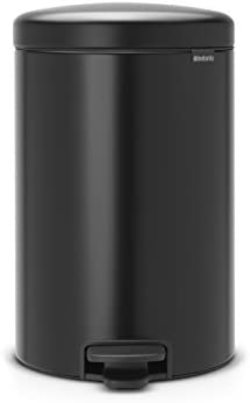 Brabantia Schwarz Newicon Treteimer, 20L, Matt Black Mülleimer