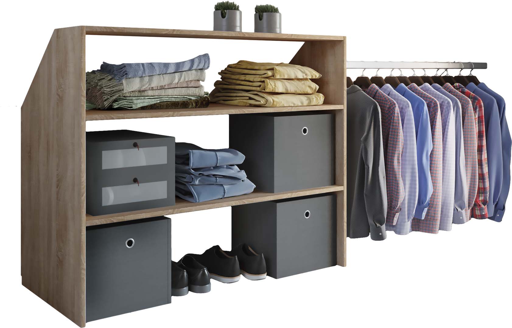 Ebuy24 - Dacho Regal Für Schräge Wand 2 Ablagen Eiche Dekor.