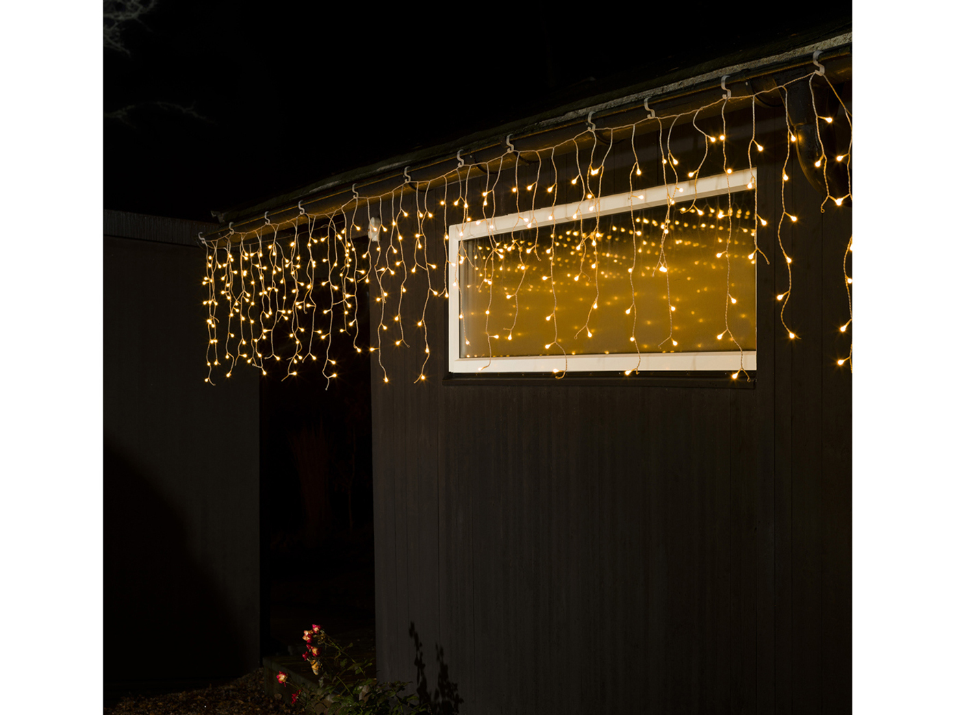 KONSTSMIDE 3672-103 LED Eisregen Lichtervorhang 200 LED Warmweiß 15m 24V - Bild 3
