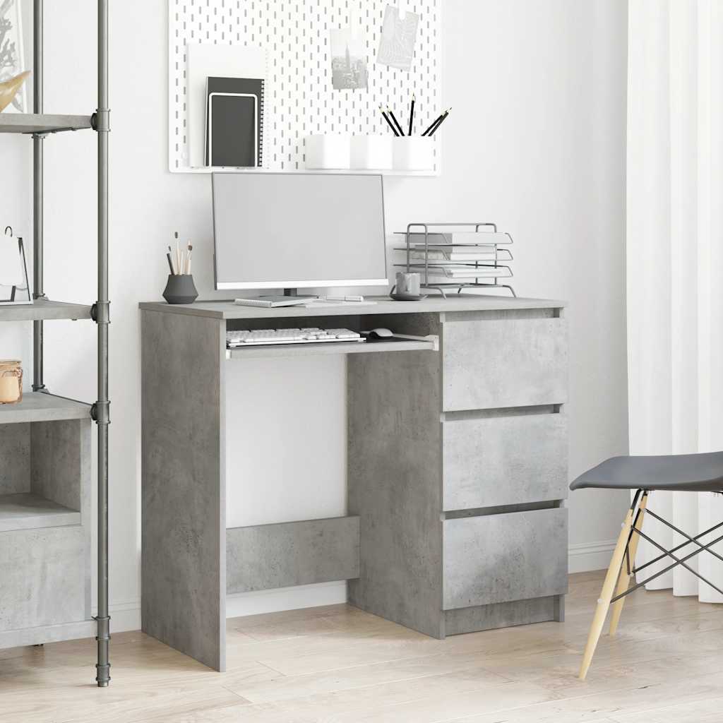 Bureau Gris Béton 90x45x76 Cm Bois D'Ingénierie Vidaxl