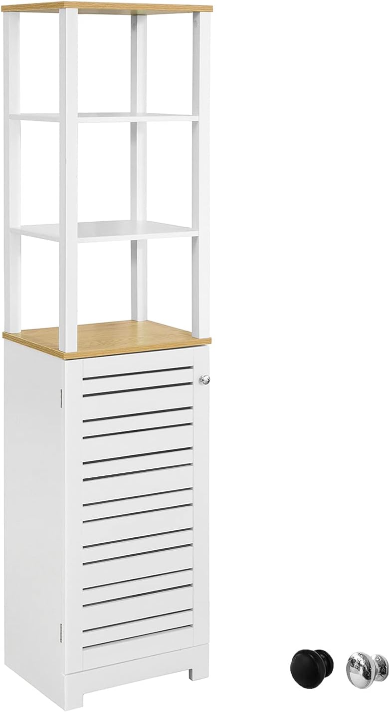 Sobuy - Bzr43-w Meuble Colonne De Salle De Bain Armoire Haute Meuble De