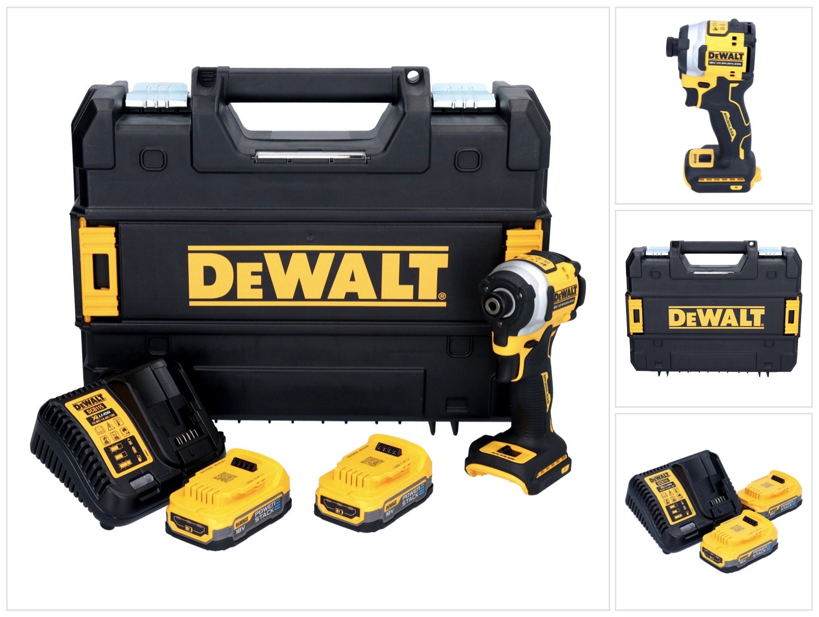 Dewalt - Akku Schlagschrauber Dcf850e2t 18V 1/4', 2X1,7 Powerstack Akkus, Lader