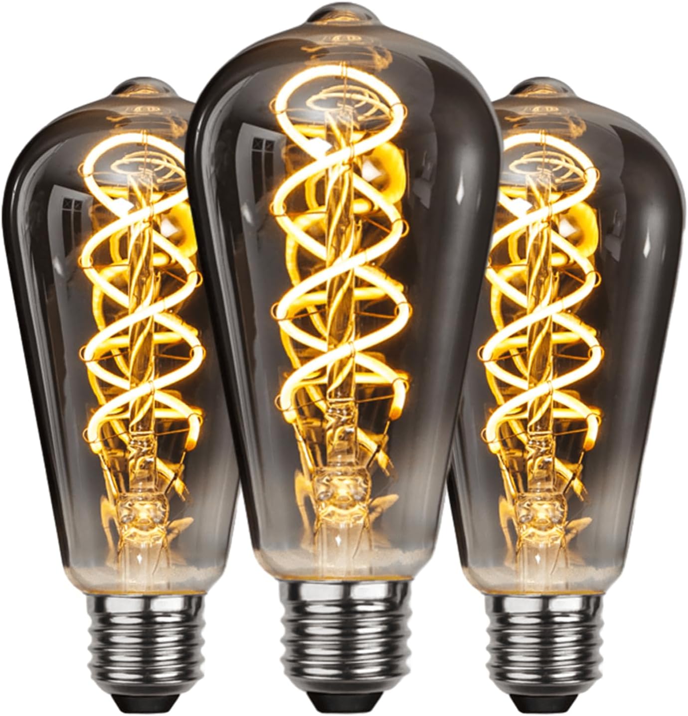 Vintage E27 Led Glühbirne, Energiesparend, Industrieller Stil, E27 Glühbirne Antike Retro Dekolampe, 4w Für Schlafzimmer Restaurant Café Bar Bistro, Gelbes Filament, 3 Stück