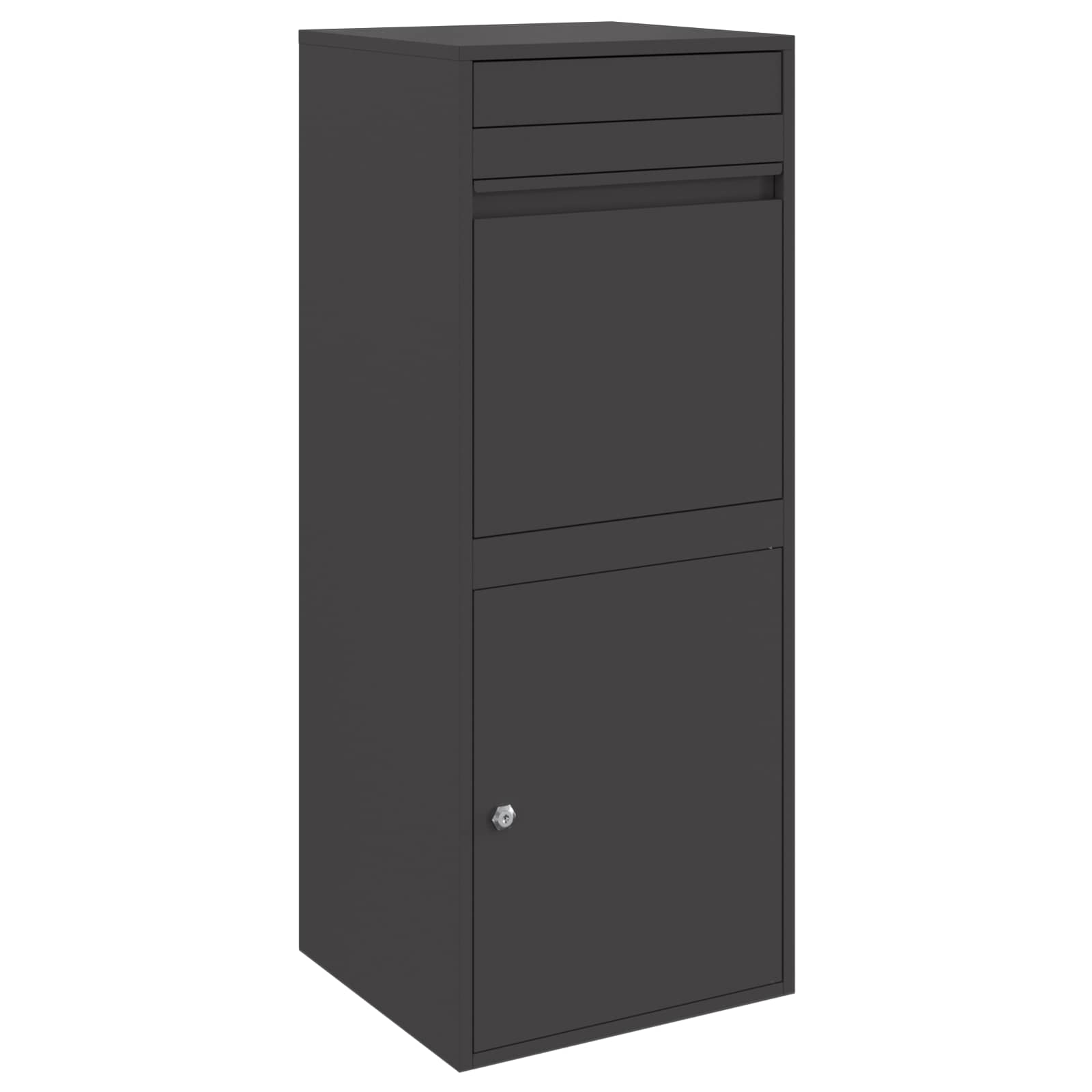 Parcel Drop Box Black 41 X 38 X 103 Cm Steel Vidaxl