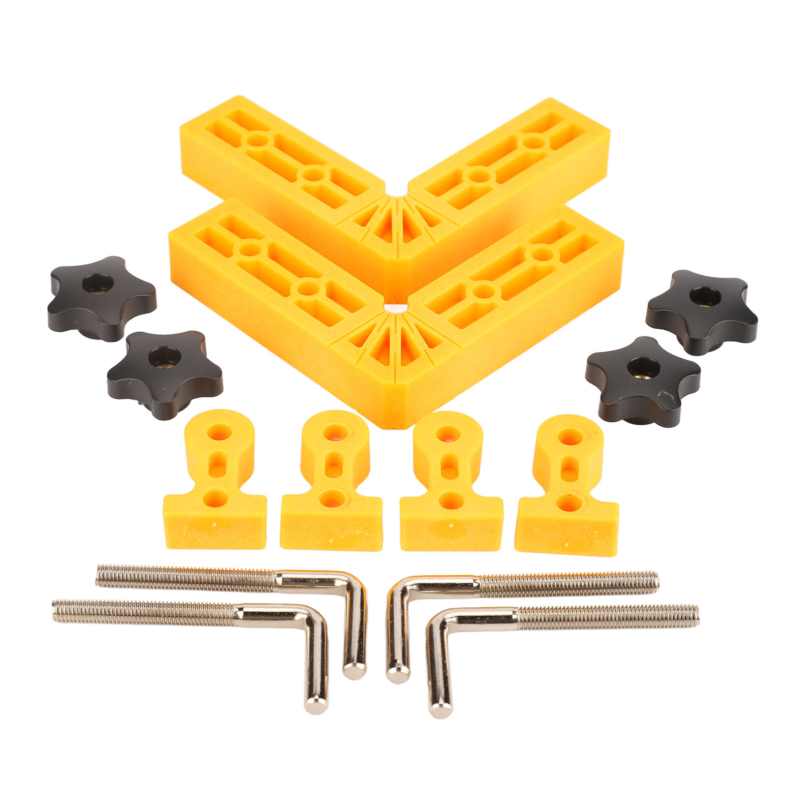 Équerre de menuiserie à 90° en ABS jaune, 120 mm, lot de 2