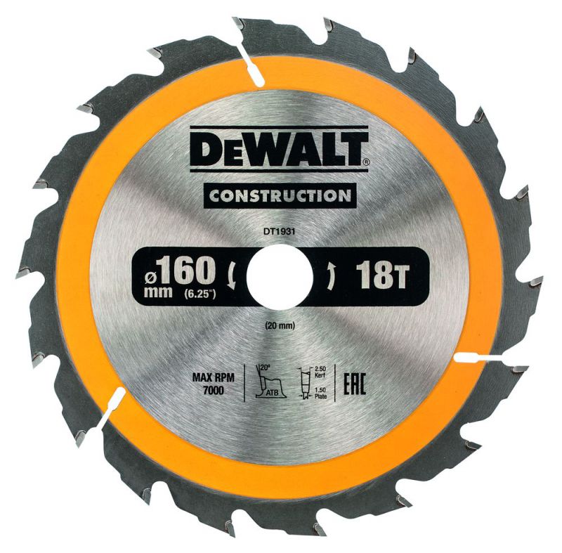 Dewalt Bauklinge, 160 X 20 Mm, 18T (Ac) Dt1931-Qz