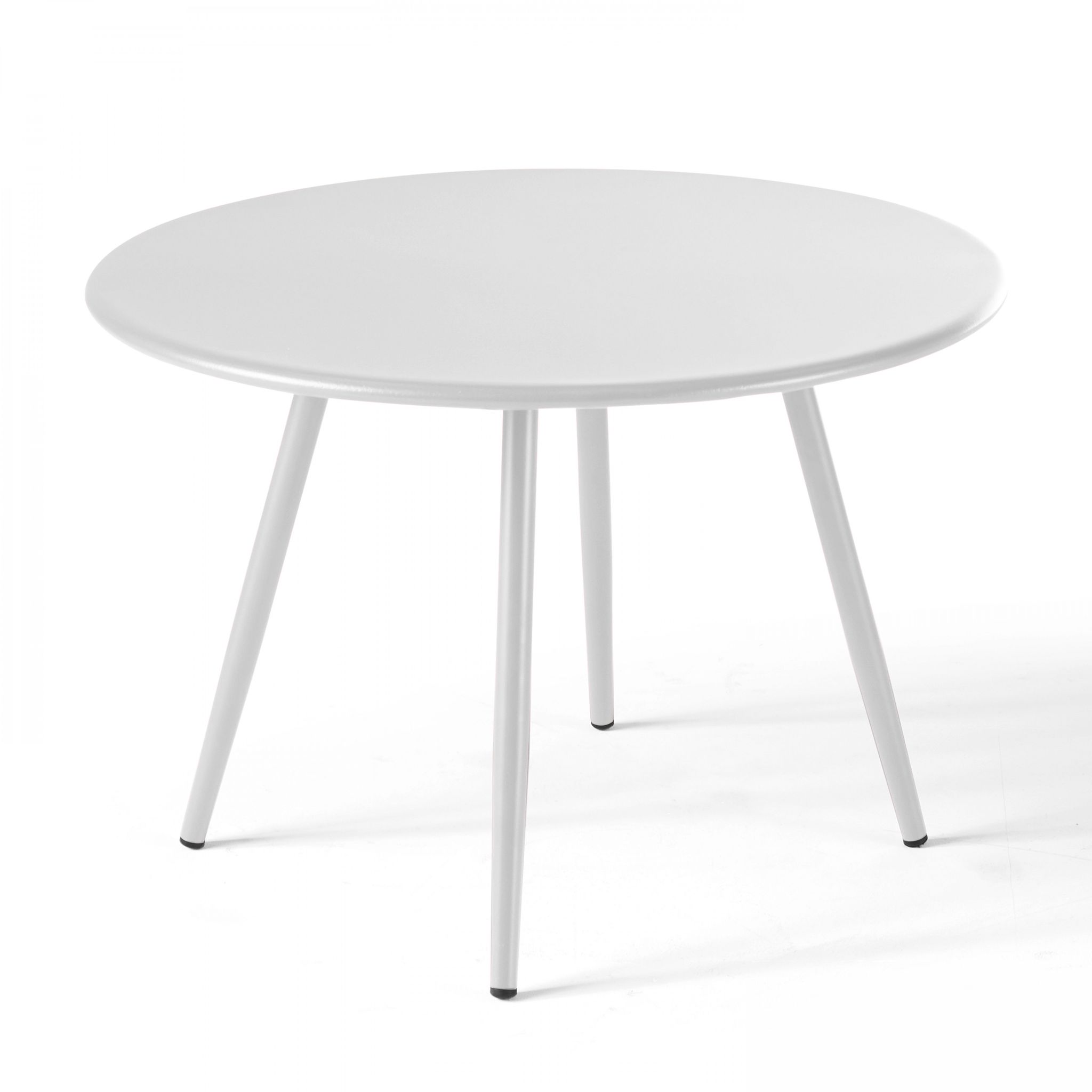 Table Basse De Jardin Ronde En Métal Blanc 40 Cm - Palavas