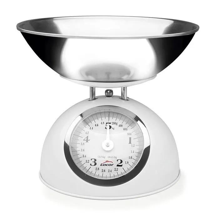 Lacor Weiß Mechanische Waage Retro Kapazität 5 Kg Edelstahl - Bild 4