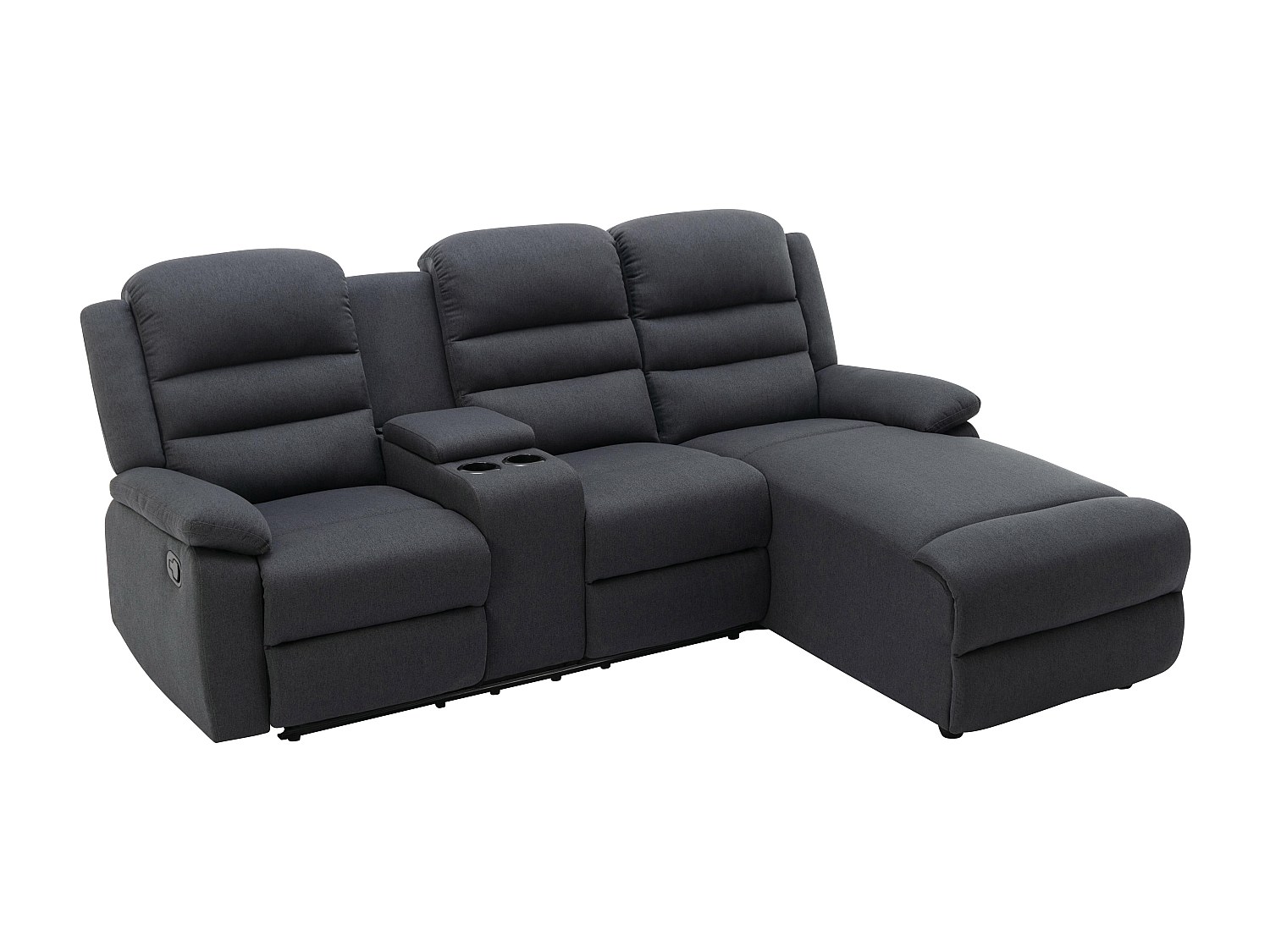 Vente-unique - Canapé D'Angle Droit Relax En Tissu Anthracite Macedonia