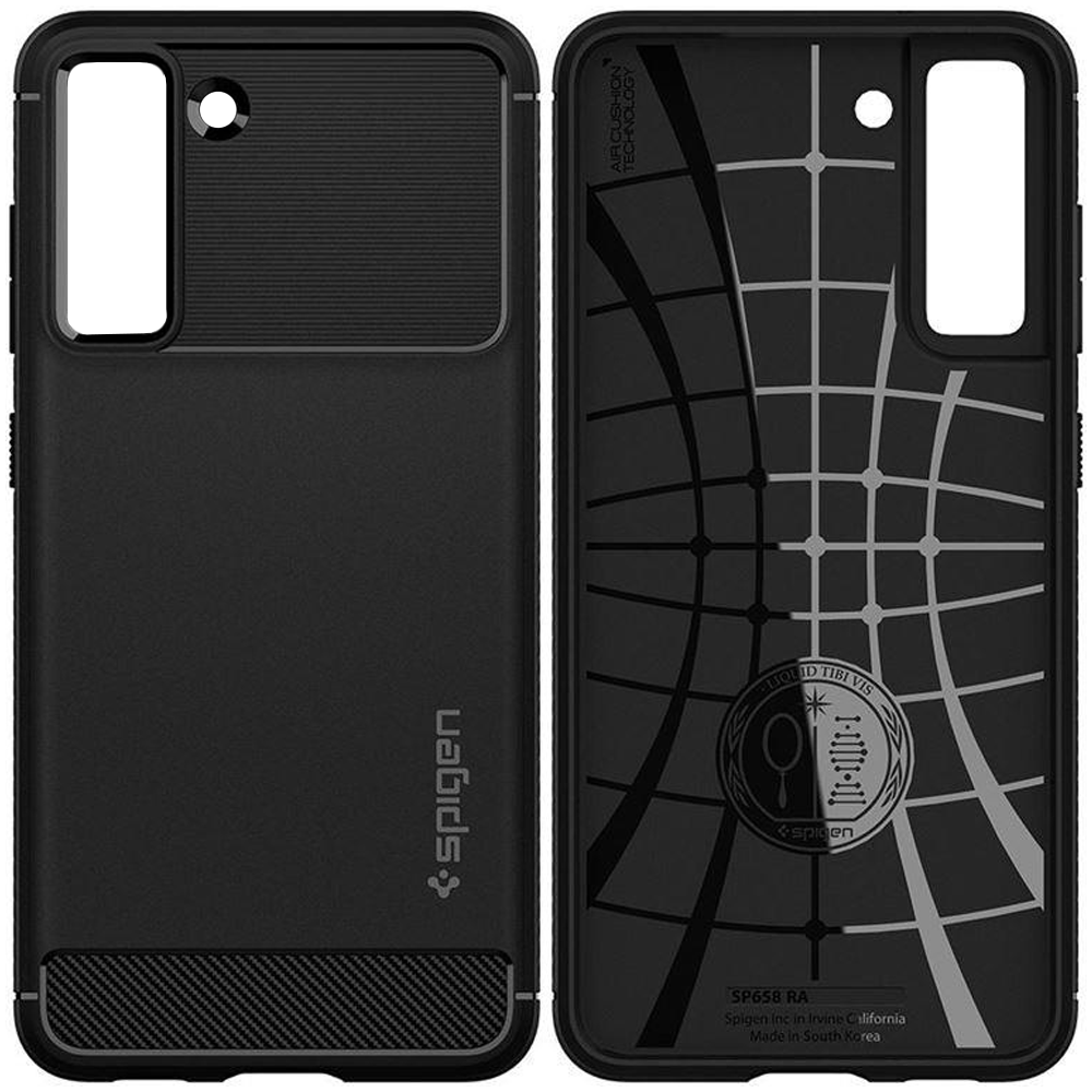 Spigen Schwarz Rugged Armor Galaxy S21 Fe, Matt