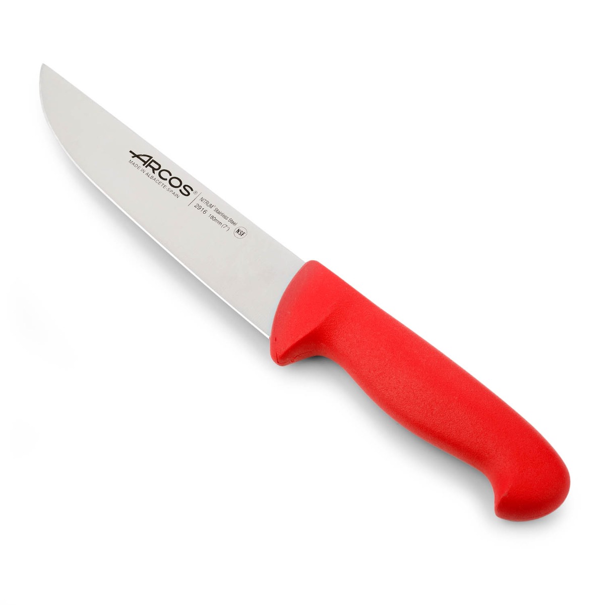Arcos Rot Fleischermesser Farbe - Prof 291622 Edelstahl Nitrum Und Mango Ergonomisches Polypropylen Und 18 Cm Klinge, Vitrine