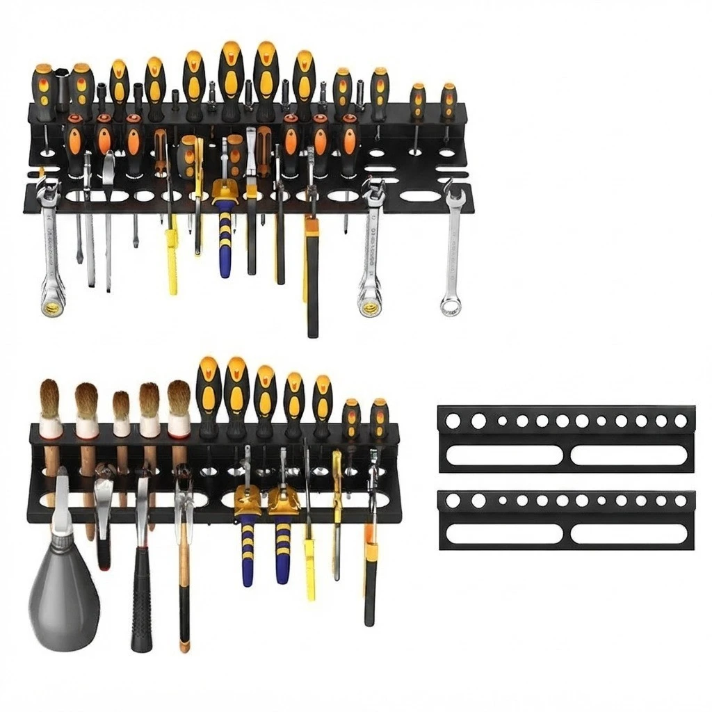 Organisateur mural d'outils en acier au carbone, porte-marteau et support pour pinces, ensemble G-23 en deux pièces