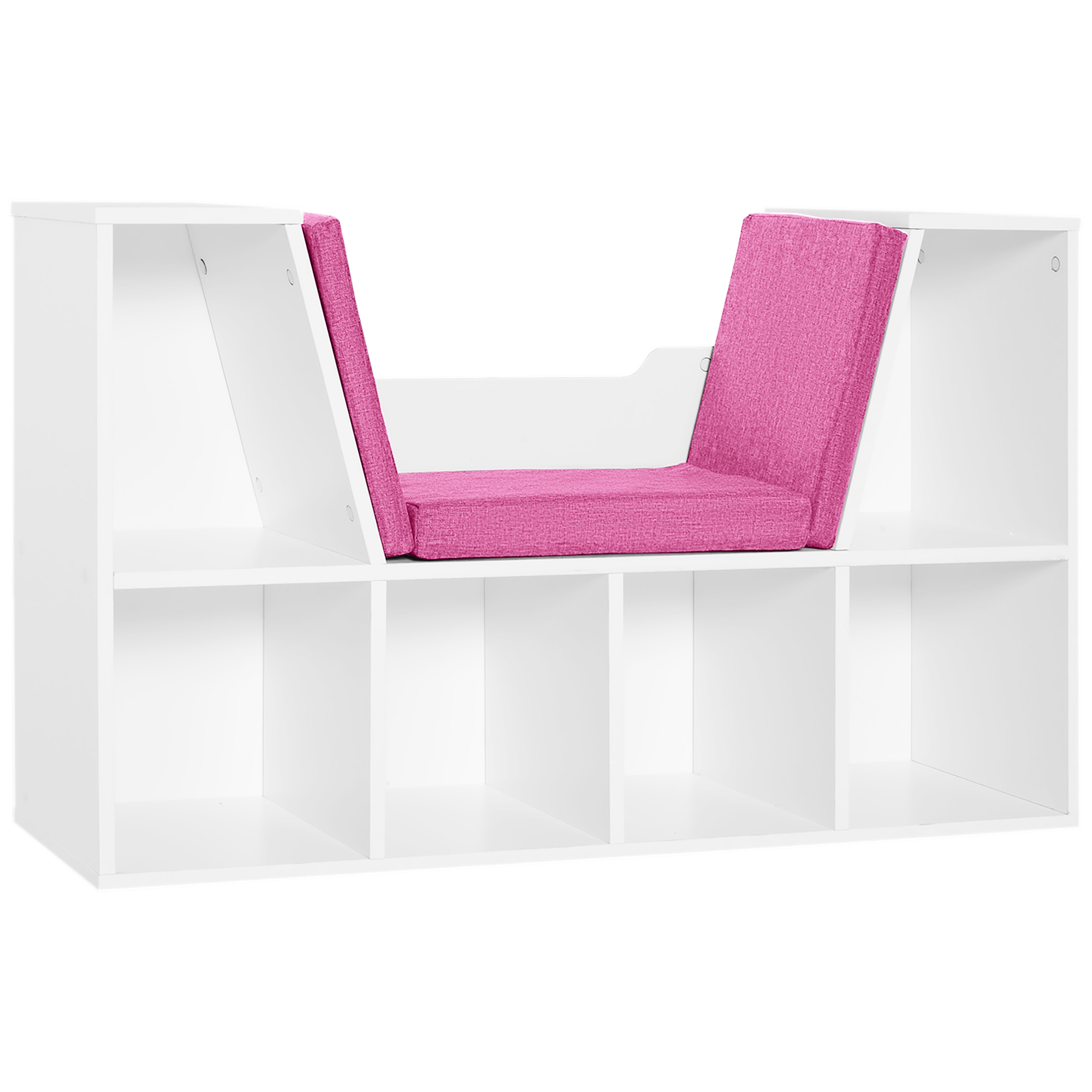 Homcom - Bibliothèque Banc 2 En 1 Design Contemporain 6 Casiers 3