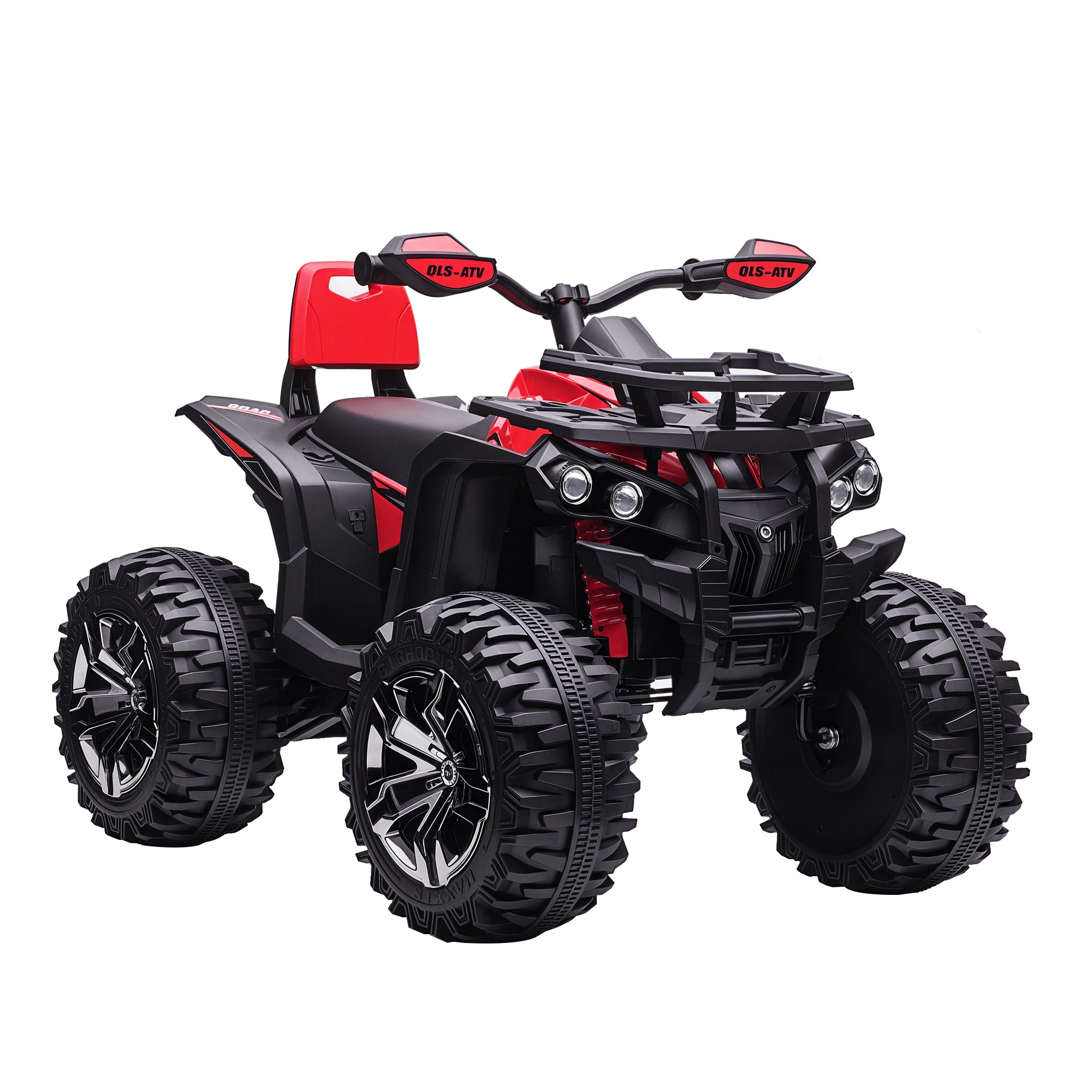Homcom - Elektro Quad Für Kinder, 12v 10ah Kinder Quad Mit Vorwärts-, Rückwärtsfunktion, 2 Motor, Usb-anschluss, Mp3-musikplayer, Kinderfahrzeug Mit Scheinwerfer 3-8 Km/h, Für 3-5 Jahre, Rot