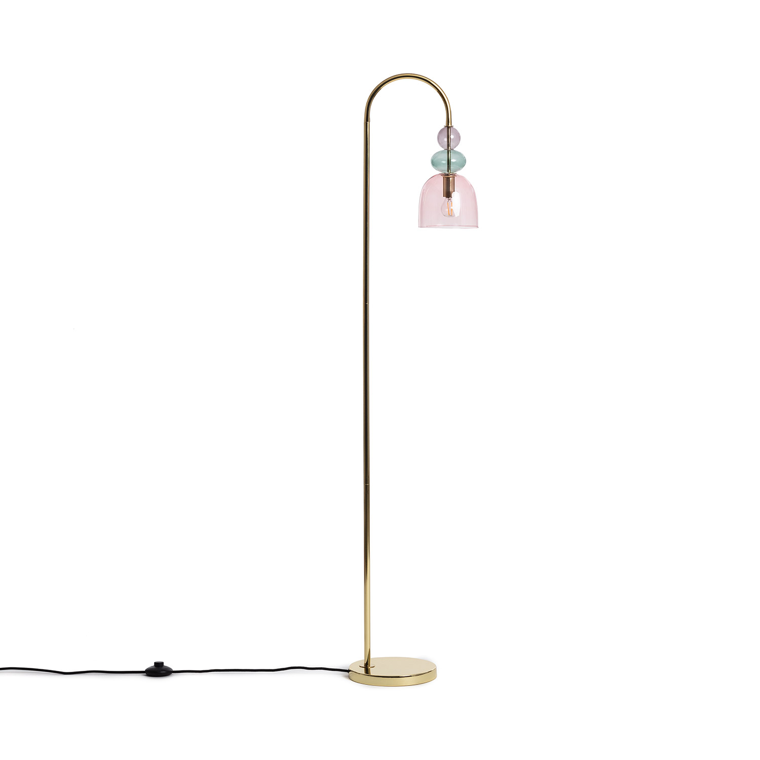 Lampadaire Métal Et Verre Baudelaire Rose