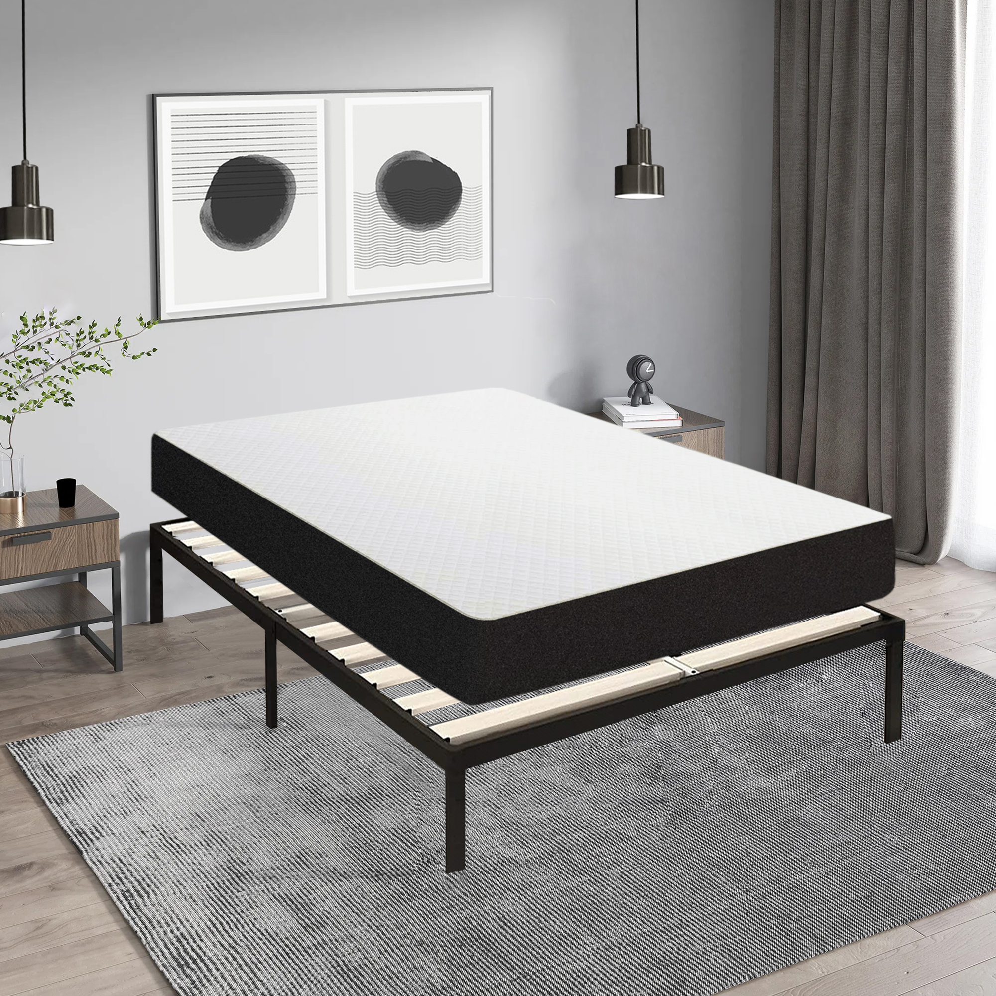Iztoss – Lit Ensemble Matelas Et Sommier 140x190 Cm – Matelas Mémoire