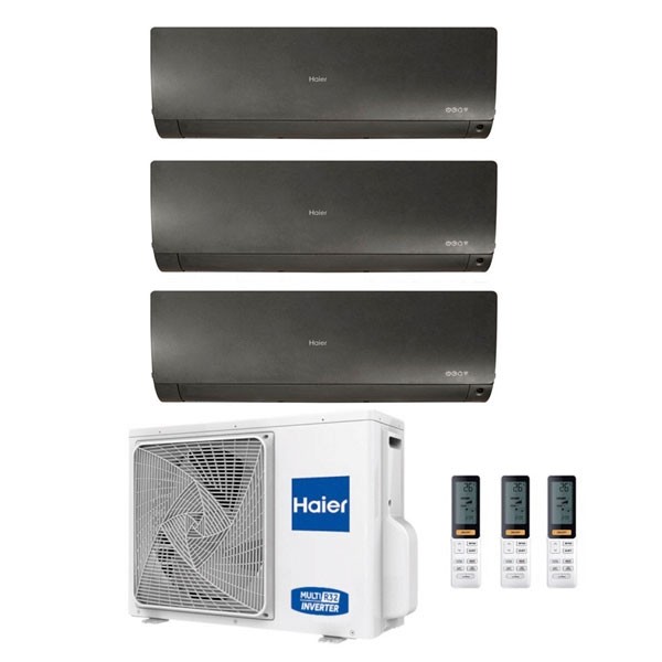 Climatizzatore Haier Trial Split Flexis Nero 9000+9000+12000 3u70s2sr5fa R-32 A++/a+ 9+9+12