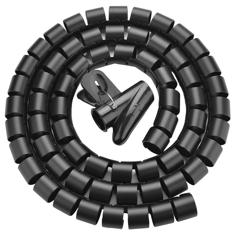 Ugreen Schwarz Kabelschutz + Kabelführung, Flexibler Kabelkanal Cable Zipper Management 5M (Kabelspiralschlauch, 500 Cm) - Bild 4