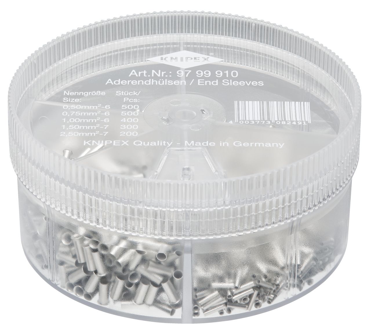 Assortiment dembouts simples Knipex 97 99 910 0.5 mm² non isolé 1900 pc(s)