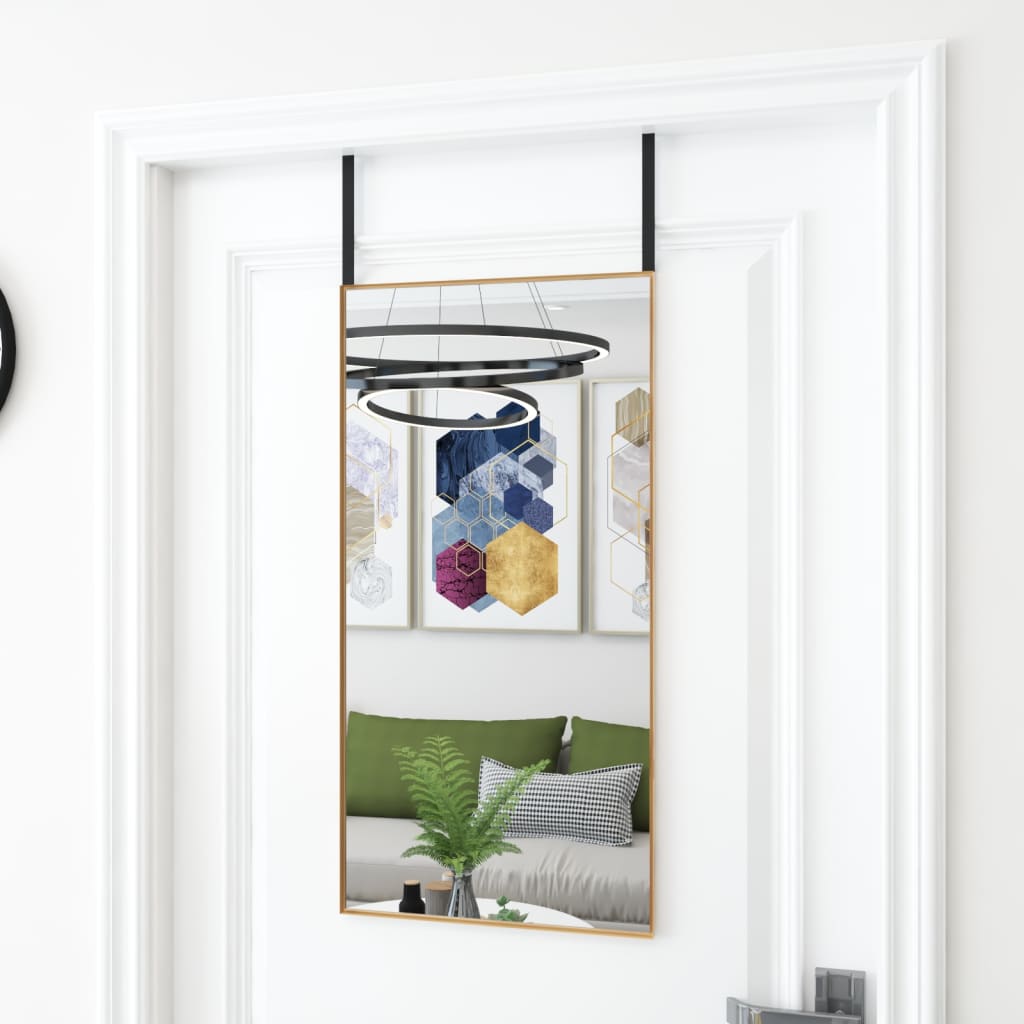 Door Mirror Gold 40x80 Cm Glass And Aluminium Vidaxl