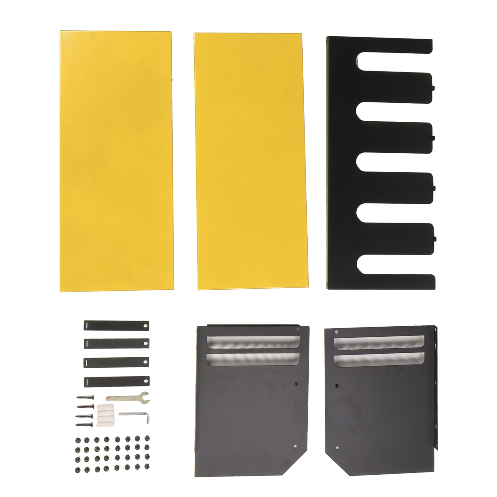 Support mural pour perceuses et outils, 5 fentes, fer, jaune