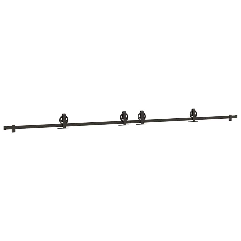 vidaXL Schiebetürbeschlag-Set 366 cm Stahl Schwarz
