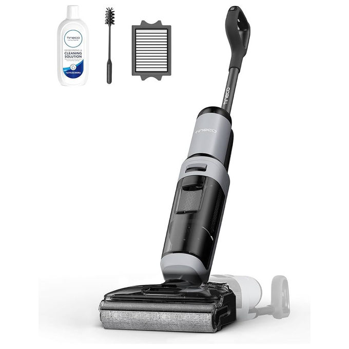 Tineco Floorone I5 Stretch Plus Lavapavimenti Aspirapolvere Senza Fili, Design Reclinabile A 180°, Aspirazione 20000 Pa, Zero Grovigli, Auto-pulizia
