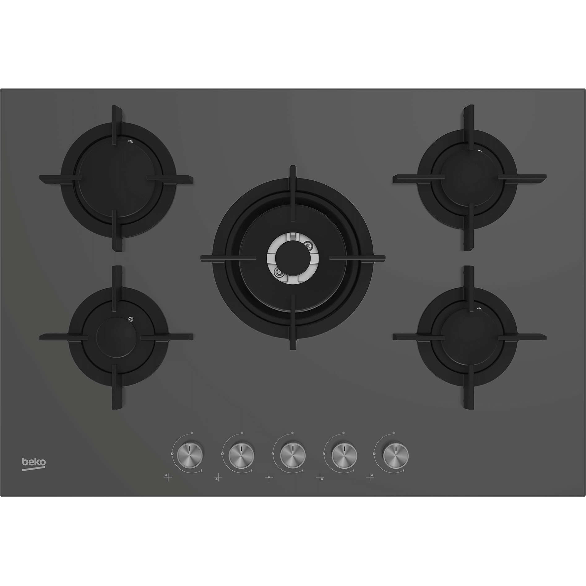 Beko - Hilw 75222 Szg. Colore Del Prodotto: Grigio, Posizionamento Dell'apparecchio: Da Incasso, Dimensione Della Larghezza Del Piano Cottura: 75 Cm. Bruciatore Piccolo: 1000 W, Brucia... - Hilw75222szg