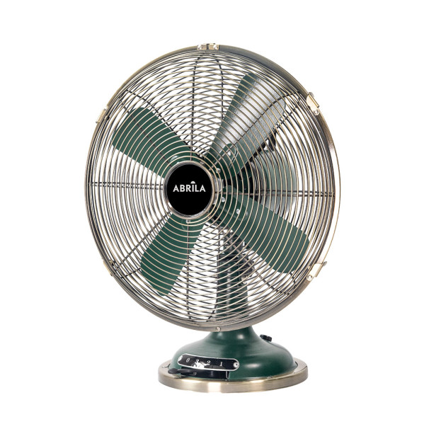 Fabrilamp - Capitolio Ventilateur De Table Olive/cuir 37w 3 Vitesses