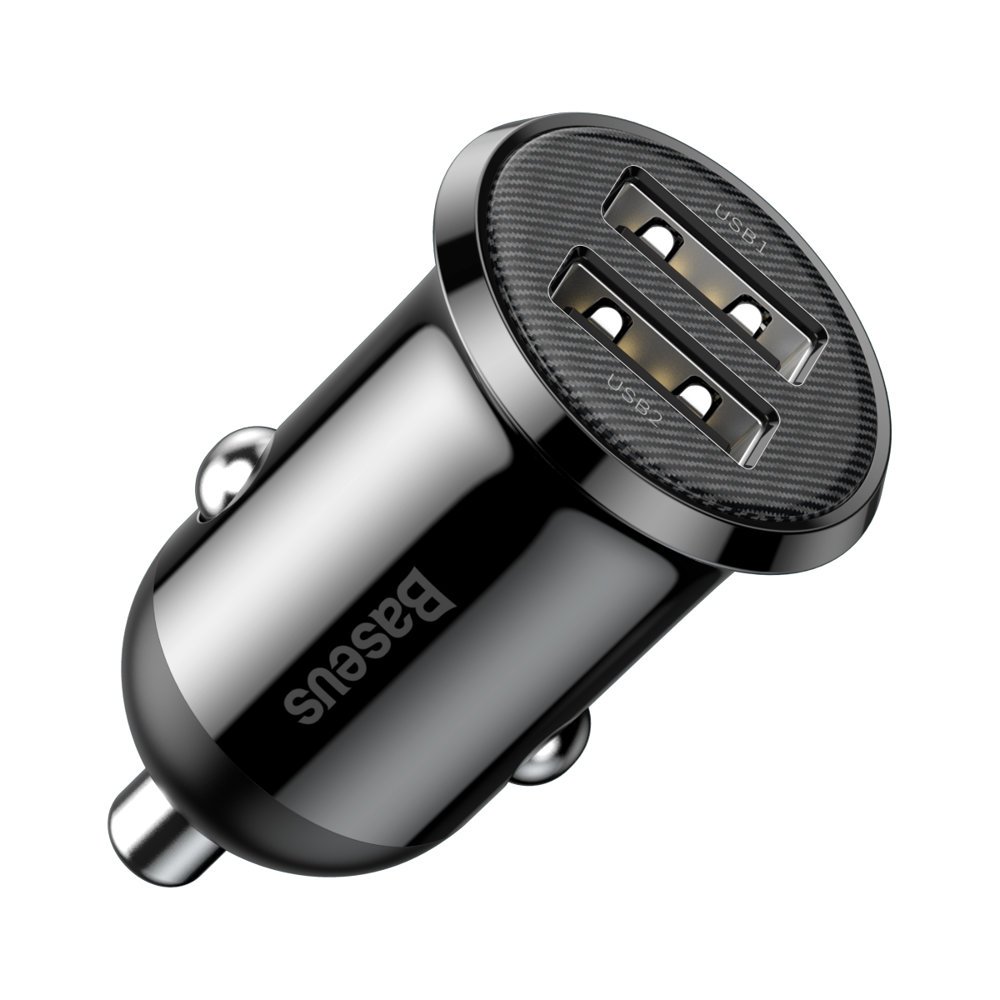 Baseus Schwarz Auto-Ladegerät Grain Pro, 24W, 2.4A, 2 X Usb-A, Ccallp-01 - Bild 5