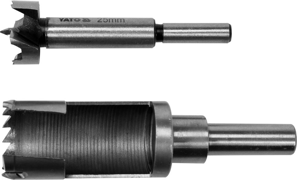 Yato - 2 Tlg. Forstnerbohrer Scheibenschneider Zapfenschneider Oberfräser Fräsköpfe Topfbohrer Ausbohr- Und Auffüllsatz 15-35Mm +25Mm