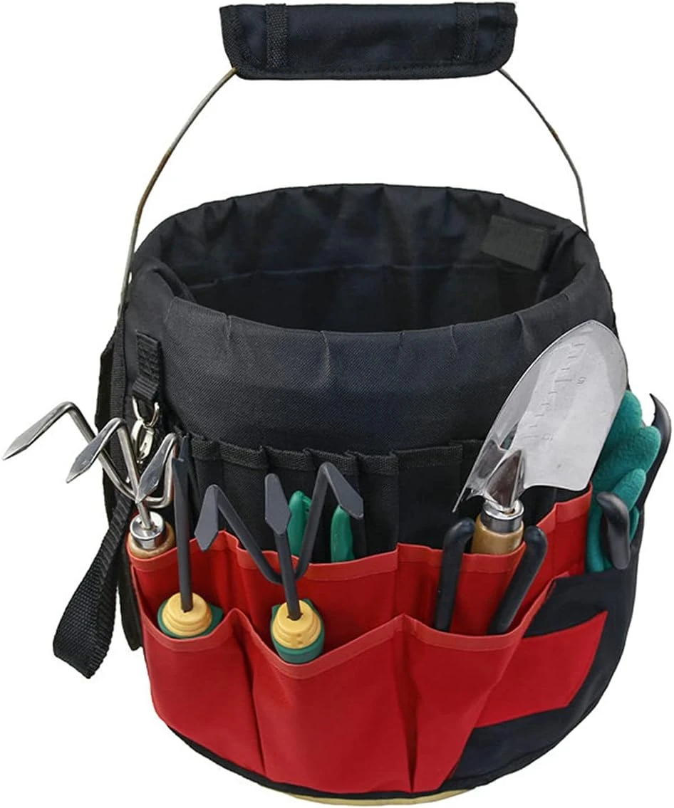 Sac à outils de jardin imperméable et indéchirable, 42 poches, organiseur en forme de seau
