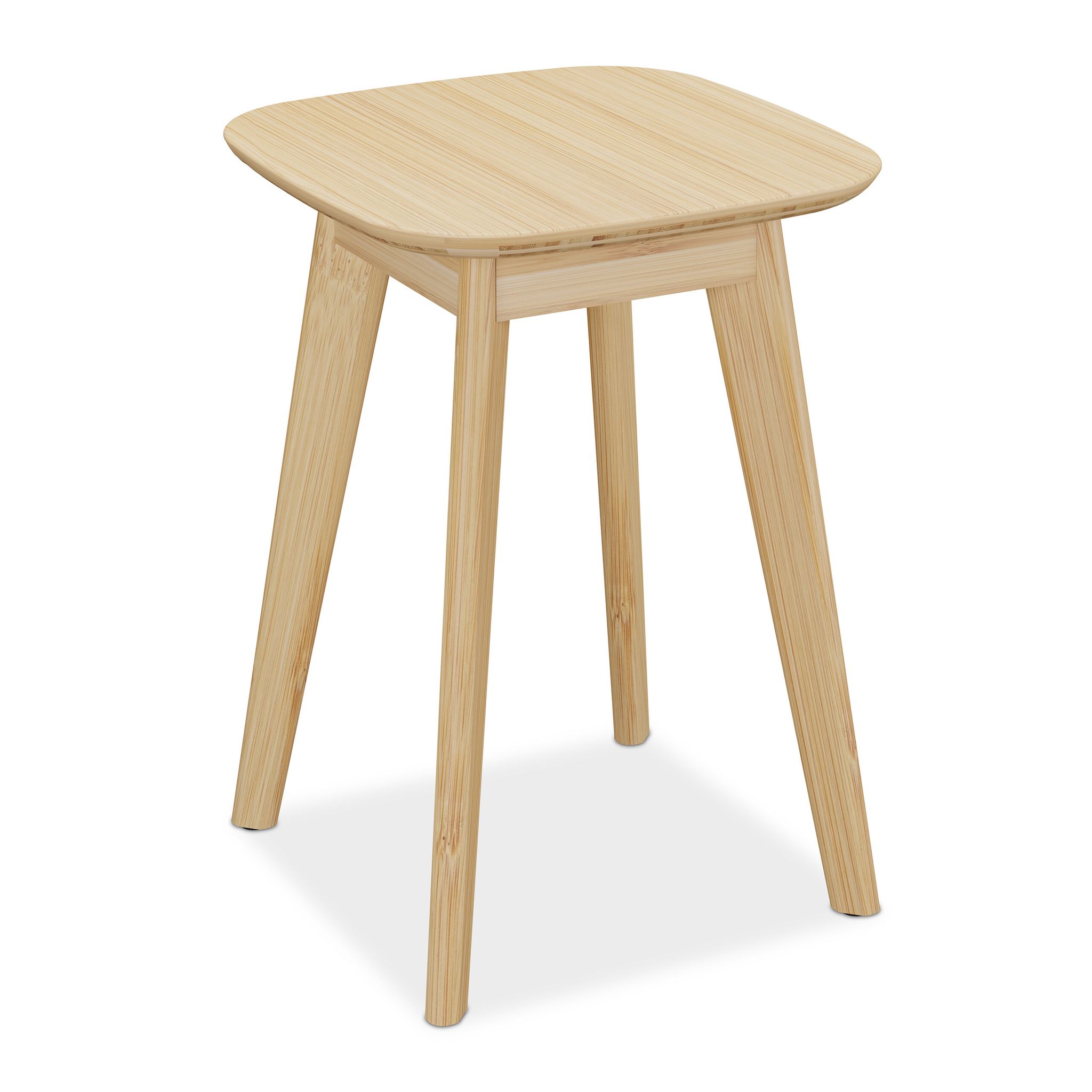 Relaxdays Bamboo Stool, For Kitchen, Hallway & Bathroom, Hxwxd, 46 X 33 X 33 Cm, Wooden Seat, Plant Stand, Natural