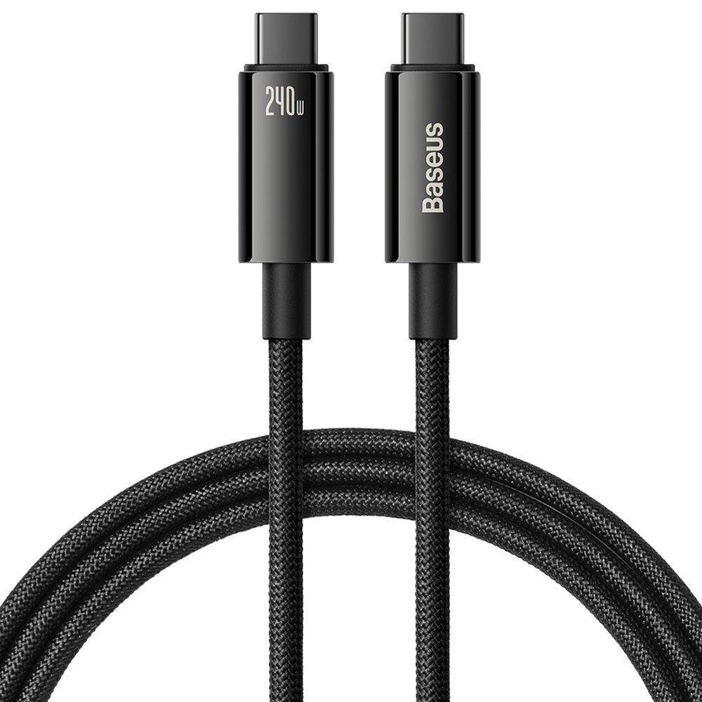 Oem Schwarz Geflochtenes Usb-C-Kabel, 480 Mbit/S, 240 W, Wolframgold, 3 M,