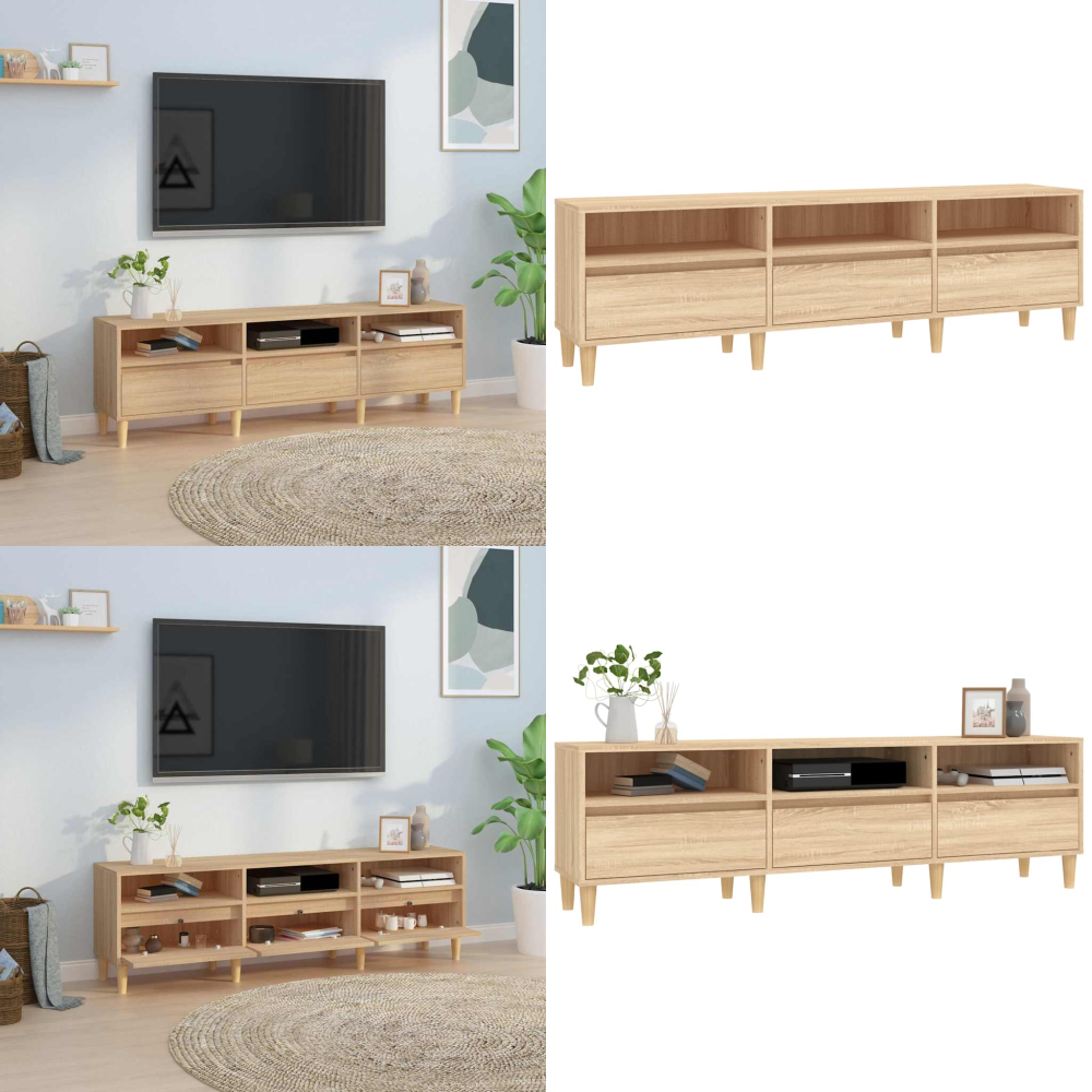 Vidaxl Tv-schrank Sonoma-eiche 150x30x44, 5 Cm Holzwerkstoff - Tv-ständer Holz - Wohnzimmer-schrank