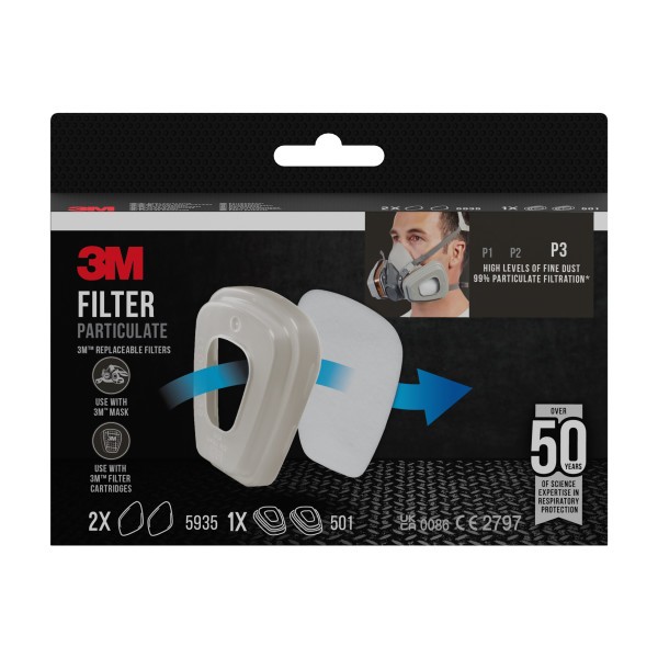 3M Partikelfilter 5935 P3 Grau/Weiß für 6000 Serie - Bild 6