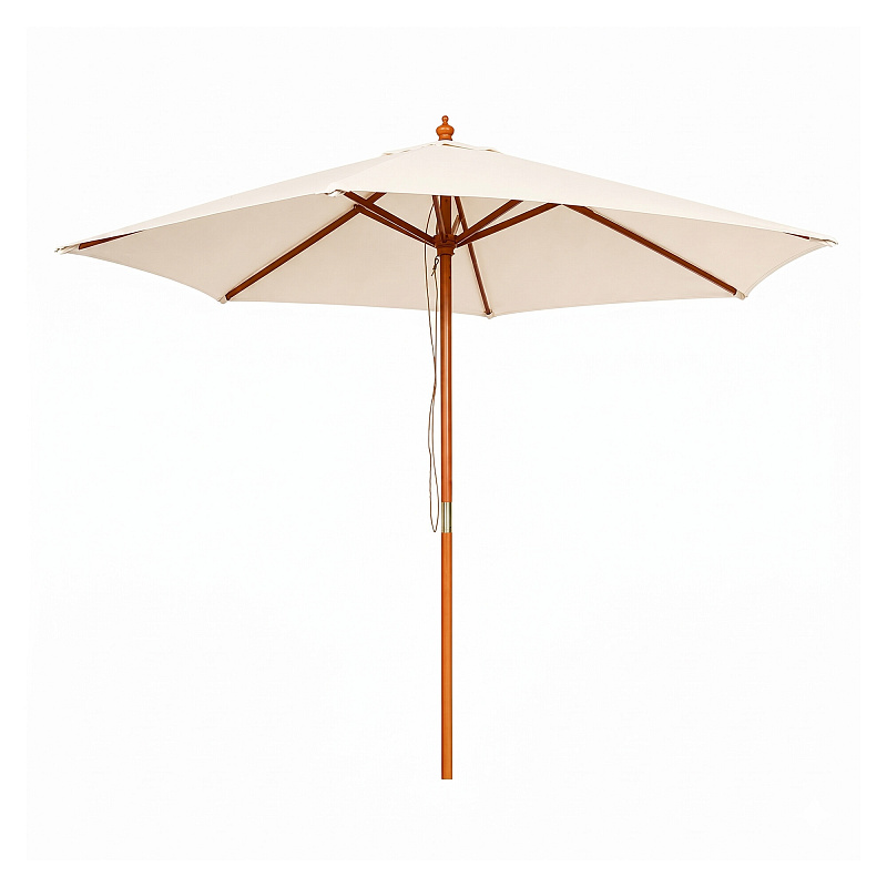 Linder Exclusiv Parasol De Jardin Avec Structure En Bois 300 Cm Beige