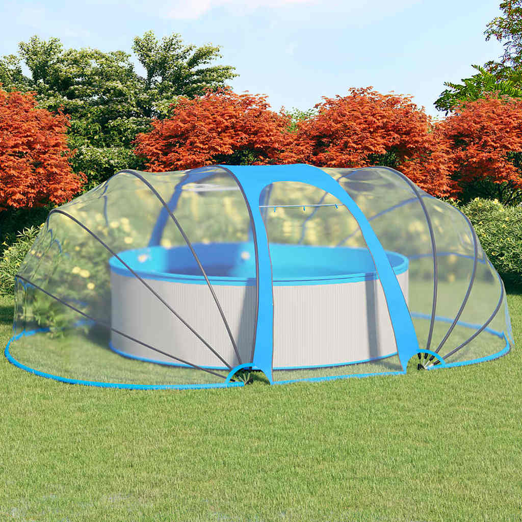 Vidaxl Blau Pool-Kuppel Oval 530X410x210 Cm