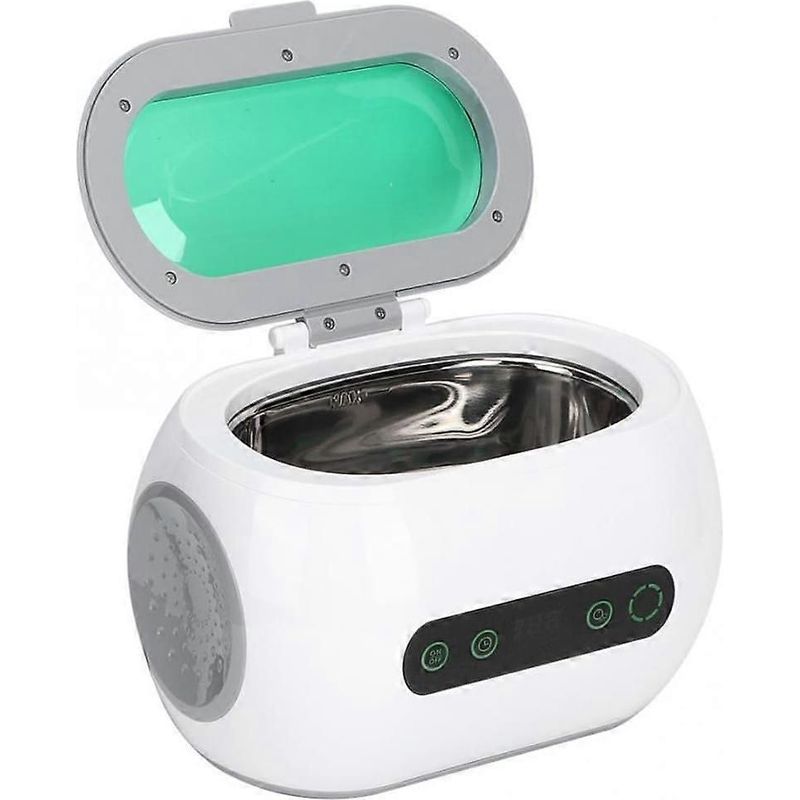 Nettoyeur à ultrasons pour lunettes et bijoux, réservoir acier inoxydable, panier amovible, 90 secondes